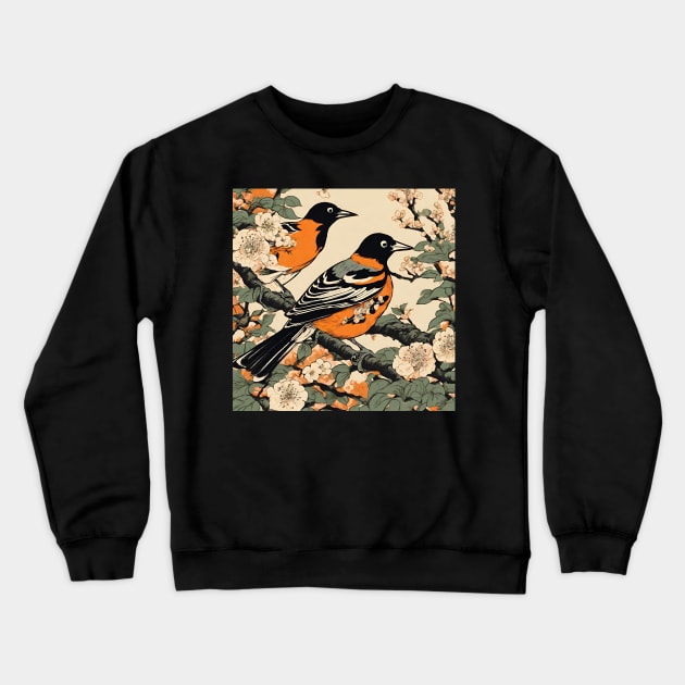 Vintage Japanese Baltimore Orioles The Orchard Oriole Bird of Baltimore Crewneck Sweatshirt by wigobun